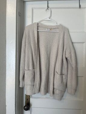 Beige Fuzzy Hazel Moon Women’s Cardigan Size M